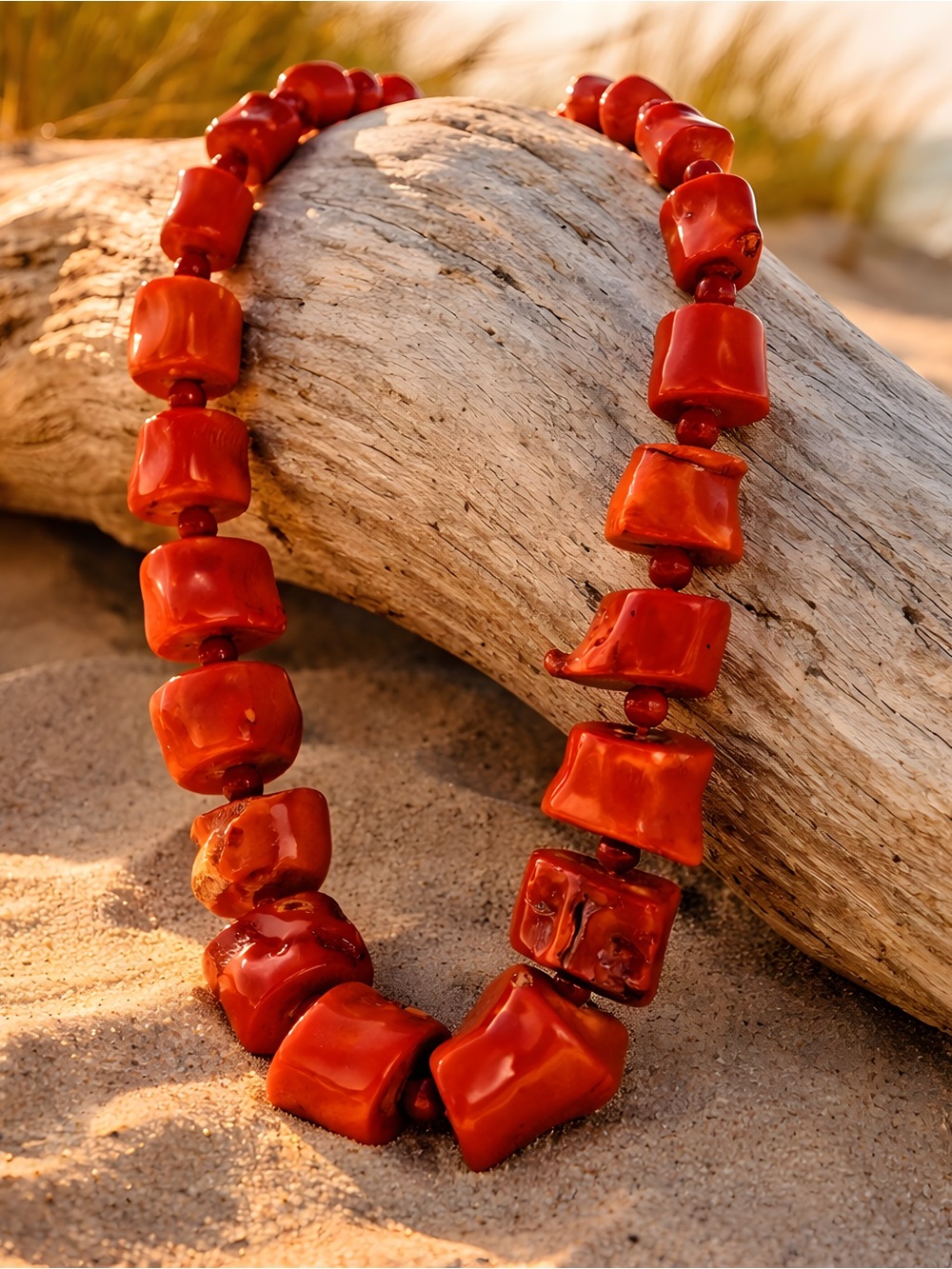 Massive Red Branch Coral Necklace 24” 400g Chunky Statement Boho Southwest Huge